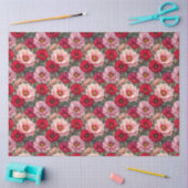 Roze, rode en mauve bloemen tissuepapier (Craft)
