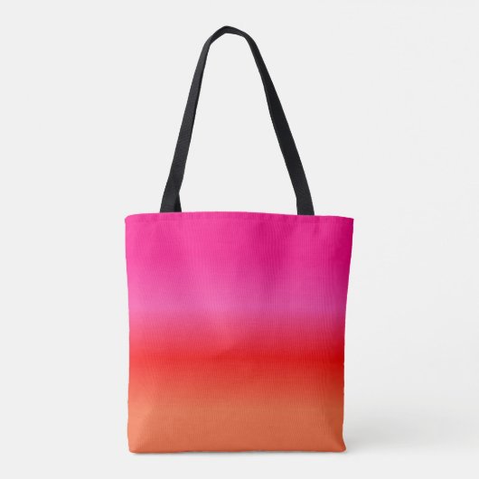 Roze, rode en Oranje canvas tas (Achterkant)
