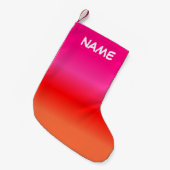 Roze, rode en Oranje Gradient Christmas kous Kleine Kerstsok (Voorkant (Hangend))
