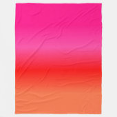 Roze, Rode en Oranje Gradient fleece deken (Voorkant)