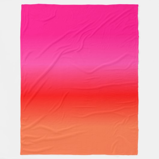 Roze, Rode en Oranje Gradient fleece deken (Voorkant)