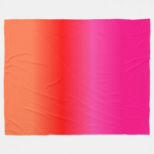 Roze, Rode en Oranje Gradient fleece deken (Voorkant (Horizontaal))