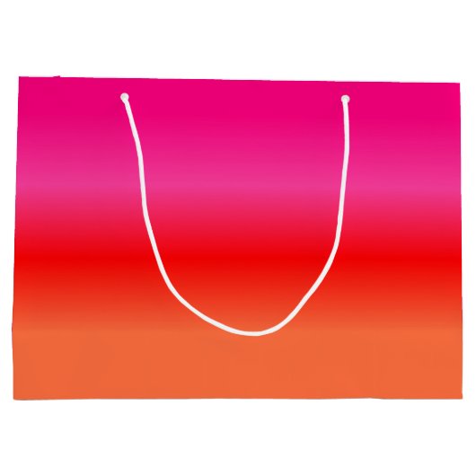 Roze, Rode en Oranje Gradient geschenkzak Large Cadeautasje (Achterkant)