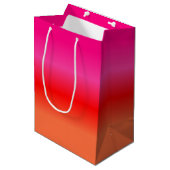 Roze, Rode en Oranje Gradient geschenkzak Medium Cadeauzakje (Voorkant Gekanteld)