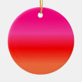 Roze, rode en Oranje gradiënt Keramisch Ornament (Voorkant)