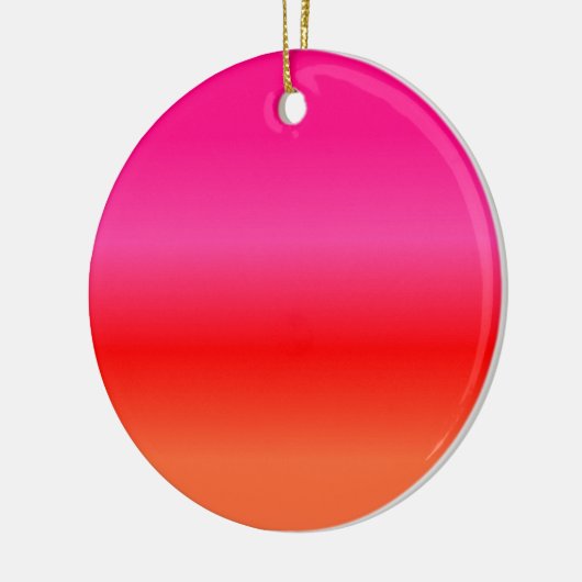 Roze, rode en Oranje gradiënt Keramisch Ornament (Links)
