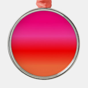 Roze, rode en Oranje gradiënt Metalen Ornament