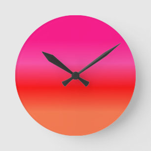 Roze, Rode en Oranje Gradiënt Ronde Klok