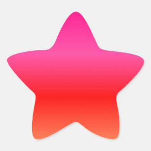 Roze, rode en Oranje gradiënt Ster Sticker