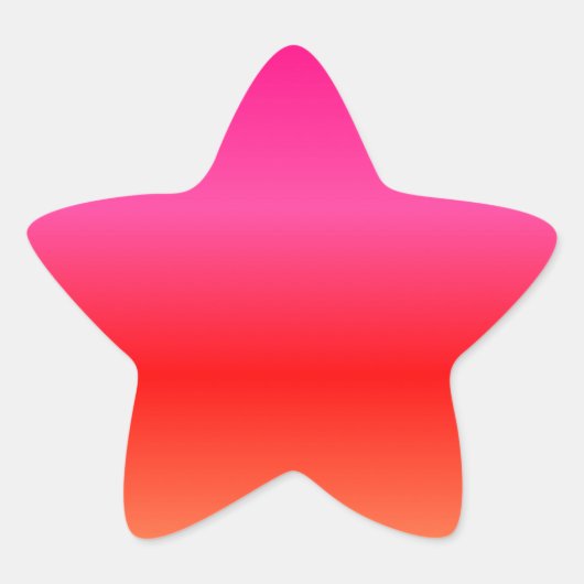 Roze, rode en Oranje gradiënt Ster Sticker (Voorkant)