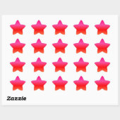 Roze, rode en Oranje gradiënt Ster Sticker (Vel)