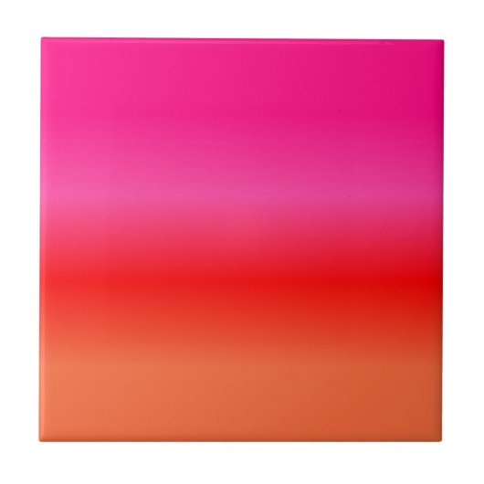 Roze, rode en Oranje gradiënt Tegeltje (Voorkant)