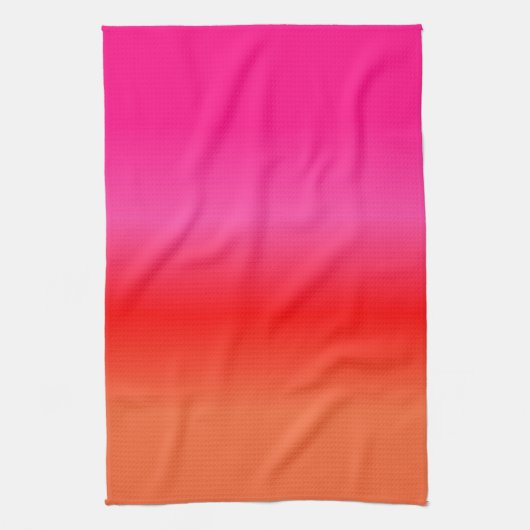 Roze, rode en Oranje gradiënt Theedoek (Verticaal)