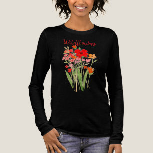 Roze, rode en oranje wilde bloemen tekst Tri-Blend shirt
