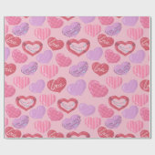 Roze, rode en Paarse liefdesharten Cadeaupapier (Vlak)