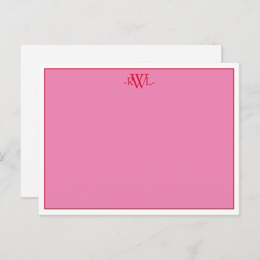 Roze, rode en scherpe witte minimale noot Kaart (Voorkant / Achterkant)