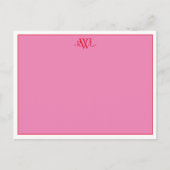 Roze, rode en scherpe witte minimale noot Kaart (Voorkant)