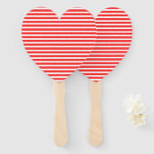 Roze Rode en Witte Eenvoudige Horizontale Strepen Handwaaier (Voorkant en achterkant)