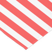 Roze Rode en Witte Eenvoudige Horizontale Strepen Korte Tafelloper (Hoek)