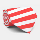 Roze Rode en Witte Eenvoudige Horizontale Strepen Stropdas (Opgerold)