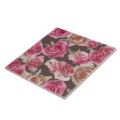  roze, rode en witte rozen tegeltje (Zijkant)