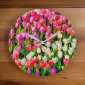 Roze rode en witte tulpen van Mt Vernon Grote Klok