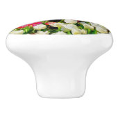 Roze rode en witte tulpen van Mt Vernon Keramische Knop (Zijkant)