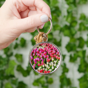 Roze rode en witte tulpen van Mt Vernon Sleutelhanger