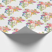 Roze rode Floral Cadeaupapier (Hoek)