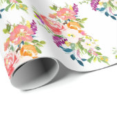 Roze rode Floral Cadeaupapier (Rol Hoek)
