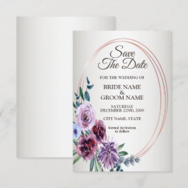 Roze rode Floral Geometrische Waterverf Weddenscha Save The Date