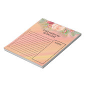 Roze rode Floral om de aantekeningen van de checkl Notitieblok (Linkerzijde)