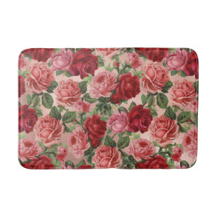 Roze rode  Floral Patroon op roze roze roodroodroo Badmat