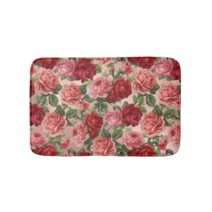 Roze rode  Floral Patroon op roze roze roodroodroo Badmat