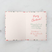 Roze rode foto Schattigee kerst Kaart (Binnen)