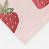 Roze Rode Fruit Aardbeien Fleece Deken (Hoek)