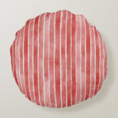 Roze Rode Fruit Aardbeien Rond Kussen (Achterkant)