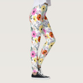 Roze, rode, gele bloemen, dames leggings (Rechts)