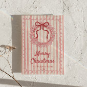 Roze rode getrokken krans boog Kerstmis niet-foto Feestdagenkaart