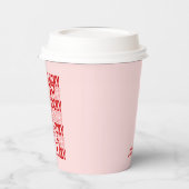 Roze & Rode Gevoel Geluk Bridesparty Bekers (Links)