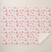 Roze rode Glitter Harten Sherpa Deken (Voorkant (horizontaal))
