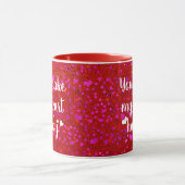 Roze rode glitter Je maakt mijn hart gelukkig Scri Mok (Midden)