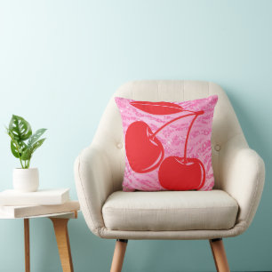 Roze Rode Glitter Zebra Kersen Kussen