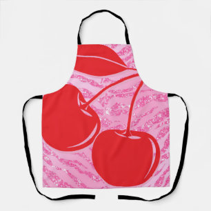 Roze Rode Glitter Zebra Kersen Schort