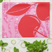 Roze Rode Glitter Zebra Kersen Theedoek (Gevouwen)