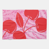 Roze Rode Glitter Zebra Kersen Theedoek (Horizontaal)