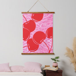 Roze Rode Glitter Zebro Kersen Hangend Wandkleed
