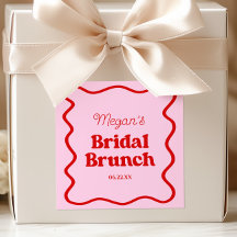 Roze Rode Golfachtige Rand Bruidsfeest Brunch