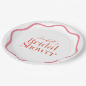 Roze & Rode Golfkader Trendy Bruiloft Feest Papieren Bordje (Gekanteld)