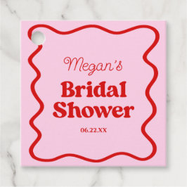 Roze Rode Golflijn Bruiloftsdouche Bedankjes Labels